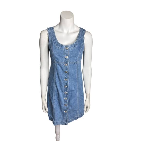 Vintage Gap Denim Dress Women's 6 Blue Button Down Sleeveless Cottage Core - Picture 7 of 7